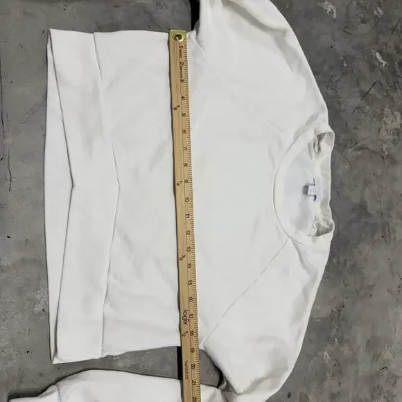 Beyond Yoga Size Small Sweatshirt Cozy Fleece Saturday Cropped Pullover White - Picture 3 of 7